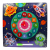Montessori Space Wooden Clock Puzzle 5-in-1 with Whiteboard – Kids Learning Toy (CZ-0012-9)