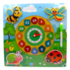 Montessori Insect Wooden Clock Puzzle 5-in-1 with Whiteboard – Kids Learning Toy (CZ-0012-7)